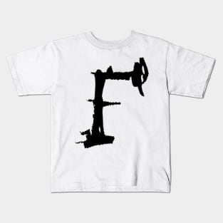 Dark and Gritty Letter F from the alphabet Kids T-Shirt